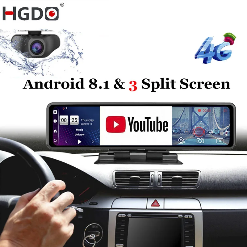 Hgdo 12 ''Auto Dvr Dashboard Camera Android 8.1 4G Adas Achteruitkijkspiegel Video Recorder Fhd 1080P wifi Gps Dash Cam Registrator Hgdo 12 ''Auto Dvr Dashboard Camera Android 8.1 4G Adas Achteruitkijkspiegel Video Recorder Fhd 1080P wifi Gps Dash Cam Registrator