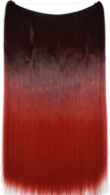 TOPREETY Heat Resistant Synthetic Hair 100gr Silky Straight Elasticity Invisible Wire Halo Hair Extensions 8006 118TRED