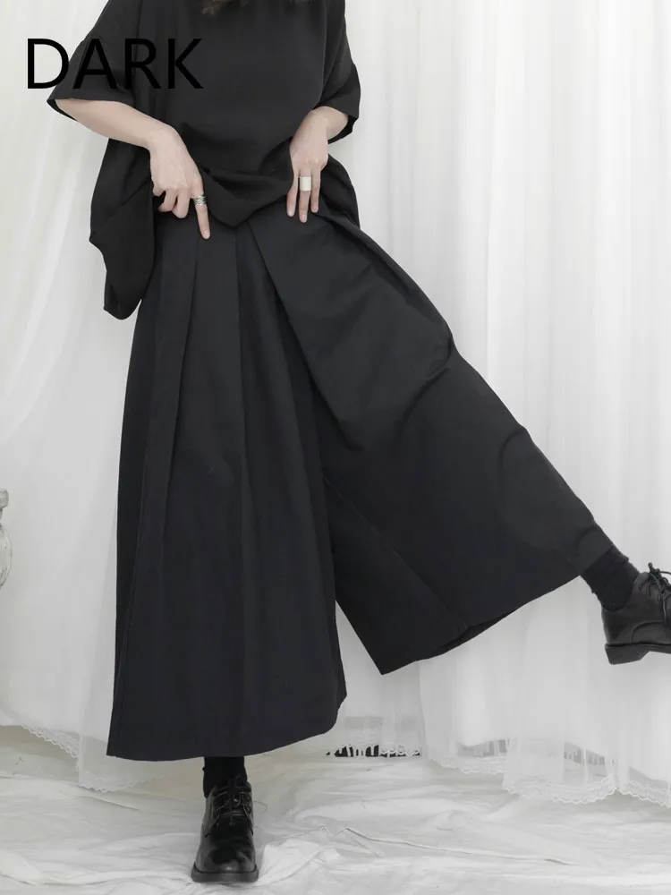 

Yamamoto Diablo Cropped Culottes Women's Summer High Waist Was Thin Irregular Small Japanese Loose Wide Leg Pants