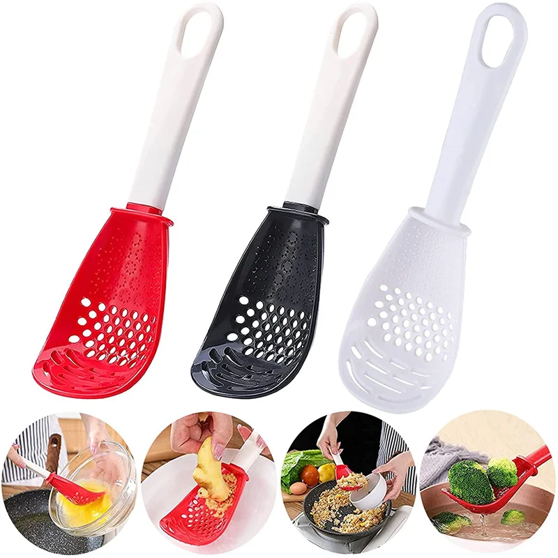 Multifunctional Functional Cooking Spoon Kitchen Utensil Gadget Nostick Drain Colanders Shovel