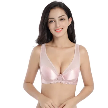 

Shiny Side Wireless Cup Bra Full Cup Vest Style Bra without Steel Ring Vest Style Underwear Shiny Side for Fine-