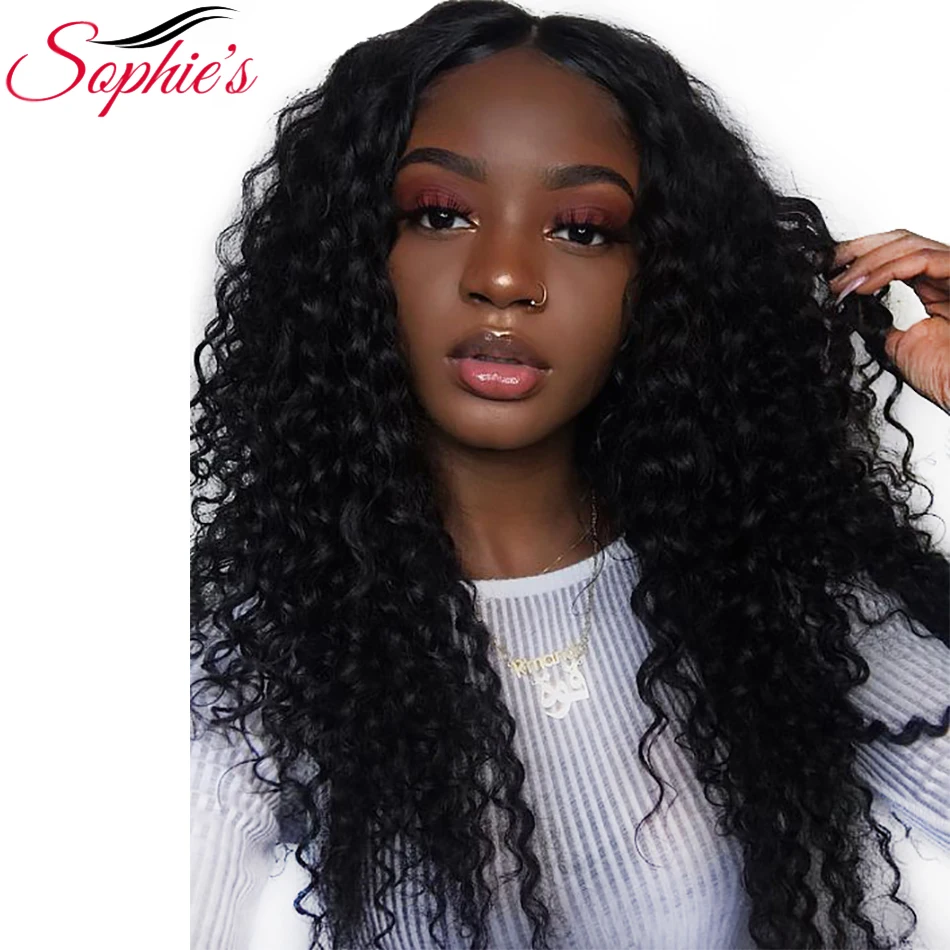 

Sophie's Brazilian Curly 4*4 Lace Closure Wigs Pre Plucked With Baby Hair Non-Remy Lace Closure Human Hair Wigs