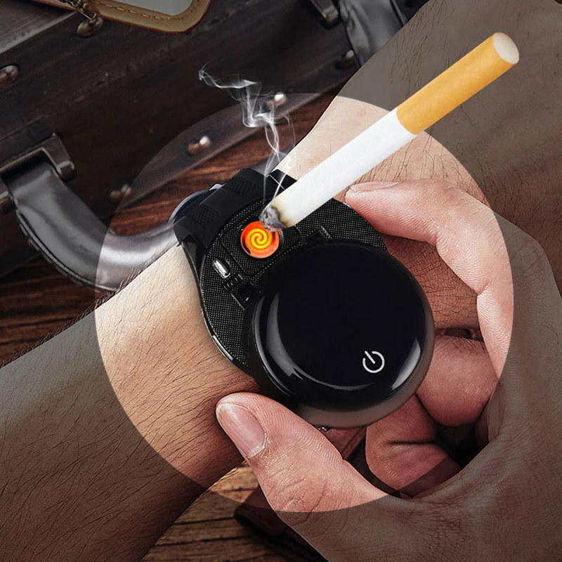 

Sport Men Watch USB Rechargeable Cigarette lighter Smart Watch Wristband Calculate Steps Call Reminder Bluetooth date Clock