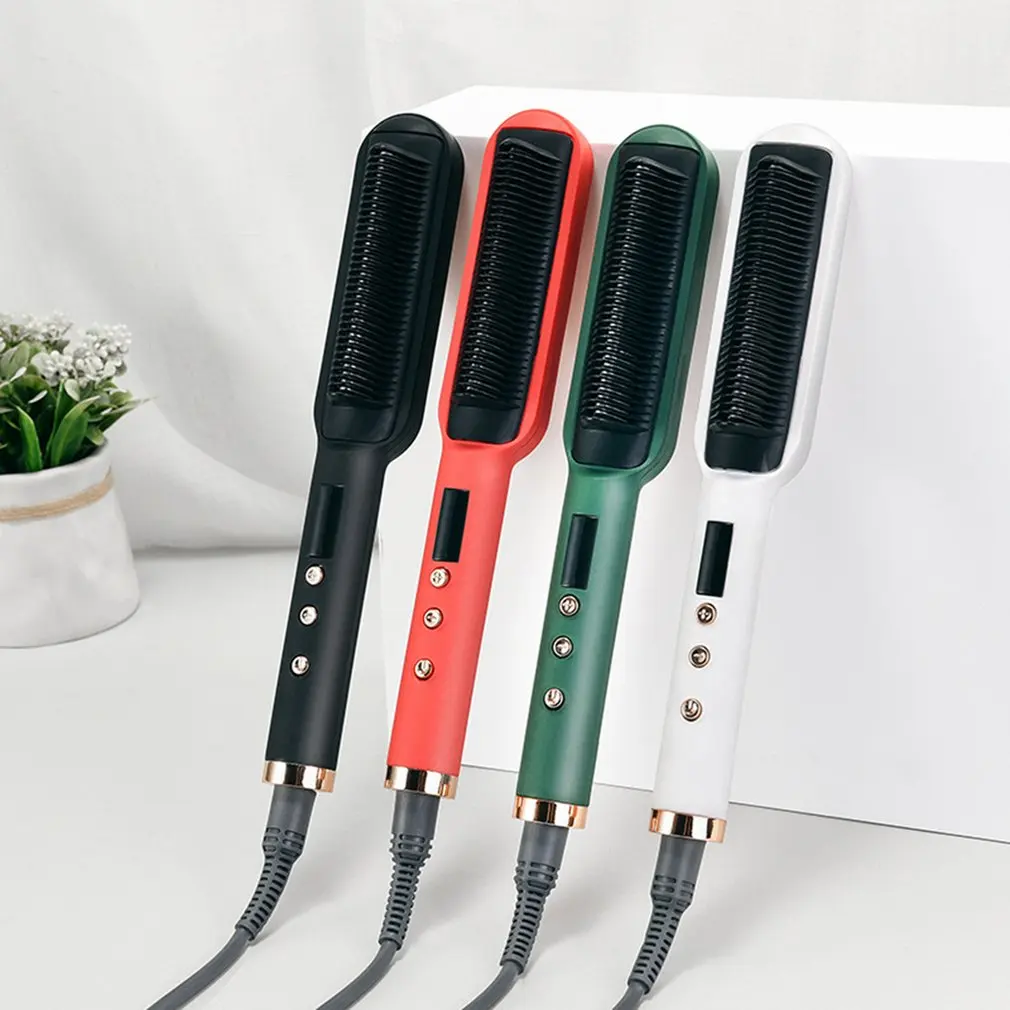 

LED Display 2In1 Dry & Wet Thermostatic Curly And Straight Hot Air Comb Anti Scalding Negative Ions Straightening Brush rotating