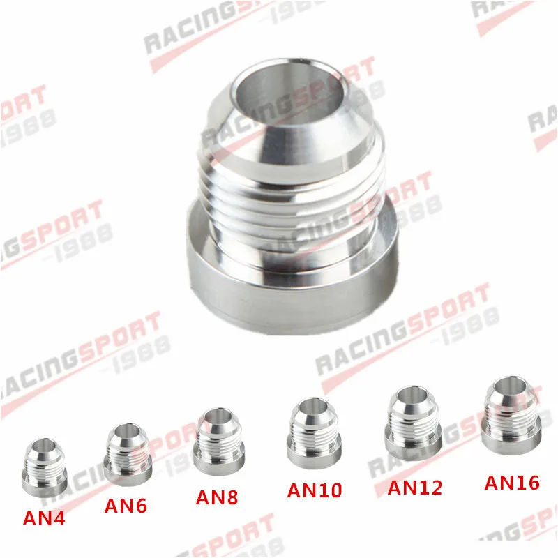 Male Aluminum Weld Plug Fitting Round Base-4AN 6AN 8AN 10AN 12AN 16AN 20AN aluminum hose fitting