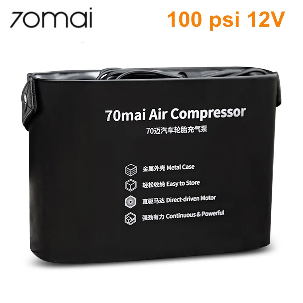 70mai TP01 автоматический воздушный компрессор насос 100 PSI DC 12V насос с манометром в шинах 70mai TP01 автоматический воздушный компрессор насос 100 PSI DC 12V насос с манометром в шинах