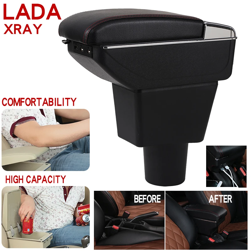 

Car Armrest Box Auto Central console Seat Storage Box armrest case Handrail case Channel Handrail accessories For LADA XRAY