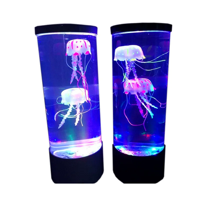 Jellyfish Lamp Mini Fish Mood With Remote Control Led Desktop Round