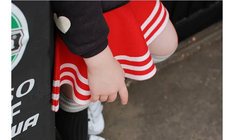 Spring Winter girls ruched skirt baby knitted skirt kids mini skirt children fashion skirt high waist navy striped 3 to 11 yrs