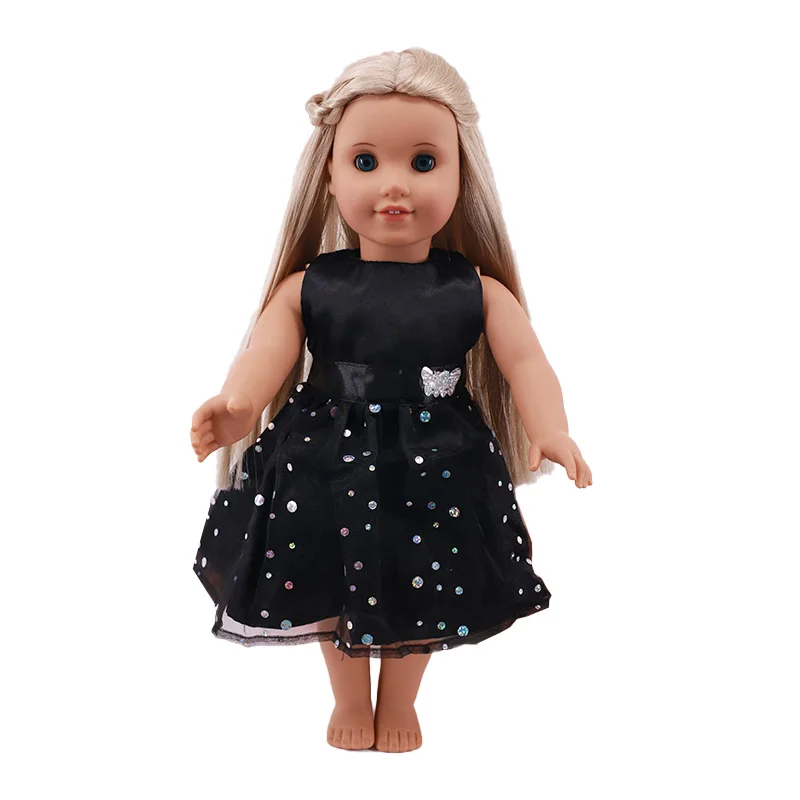 Black Series Skirt Sweater Fashion Fit 18-Inch American Doll And 43cm Reborn Baby Doll, Our Generation, Christmas Gifts For Girl 18