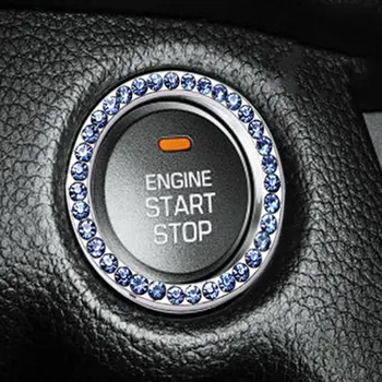 

Exquisite Car One Button Start Button Imitation Diamonds Ring