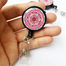 

1pcs Cute Flower Retractable Badge Holder Reel Exhibition Id Enfermera Name Card Hospital Office Chest Card