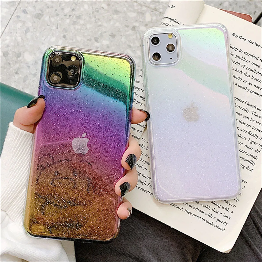 N1986N Лазерная Радуга чехол для iPhone 11 11 Pro Max X XR XS Max 6 6s 7 8 Plus Роскошная красочная Капля воды Жесткий ПК для iPhone X 11
