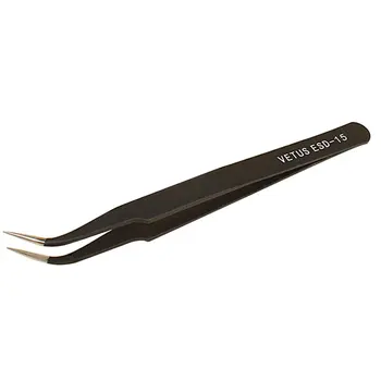 

Tweezers Precision ESD Anti-Static Stainless Steel Tweezers Kit with Bag for Electronics Jewelry-Making Laboratory Work