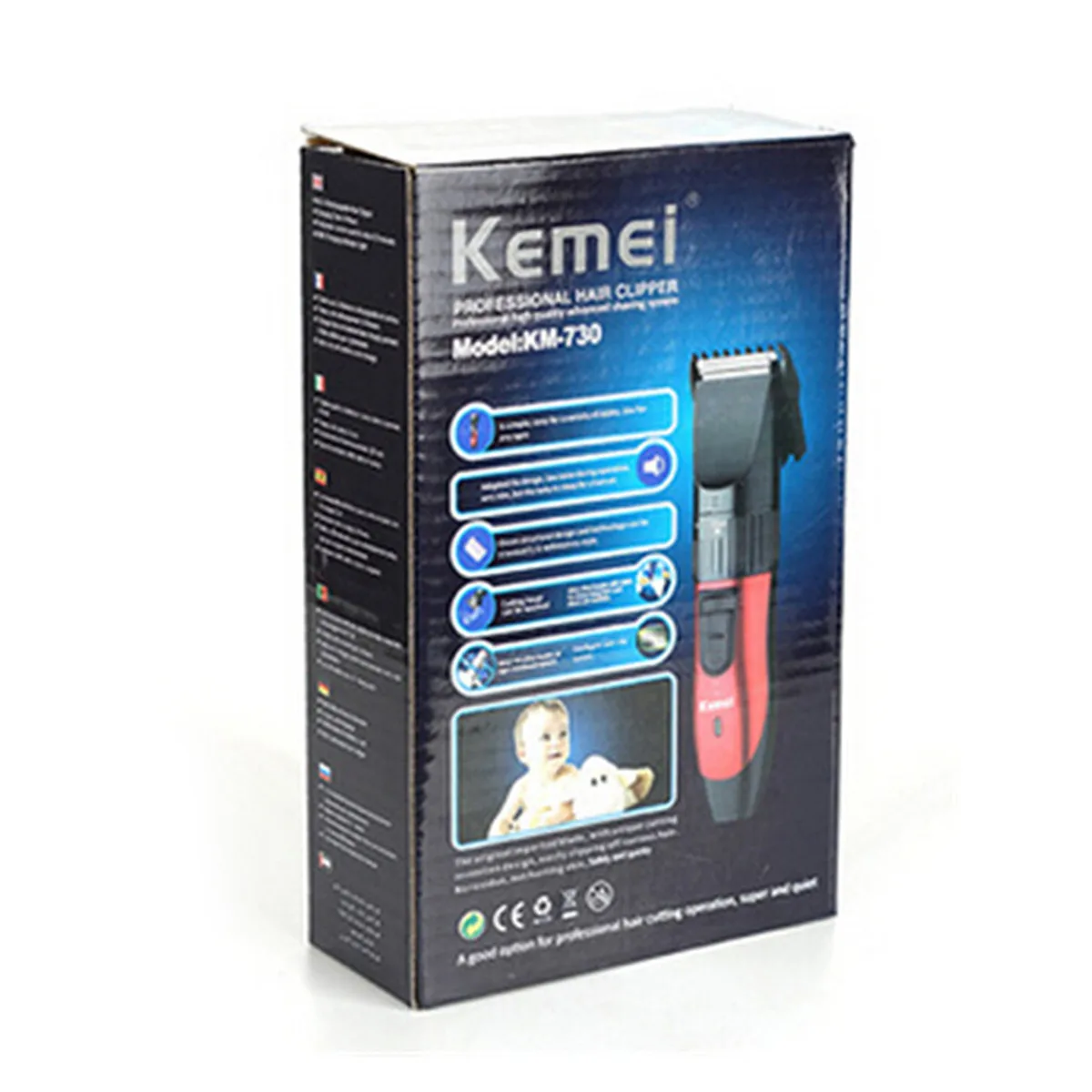 Kemei, профессиональная машинка для стрижки волос, перезаряжаемая машинка для стрижки волос, электробритва для мужчин, триммер для бороды, парикмахерская стрижка, 220-240 В