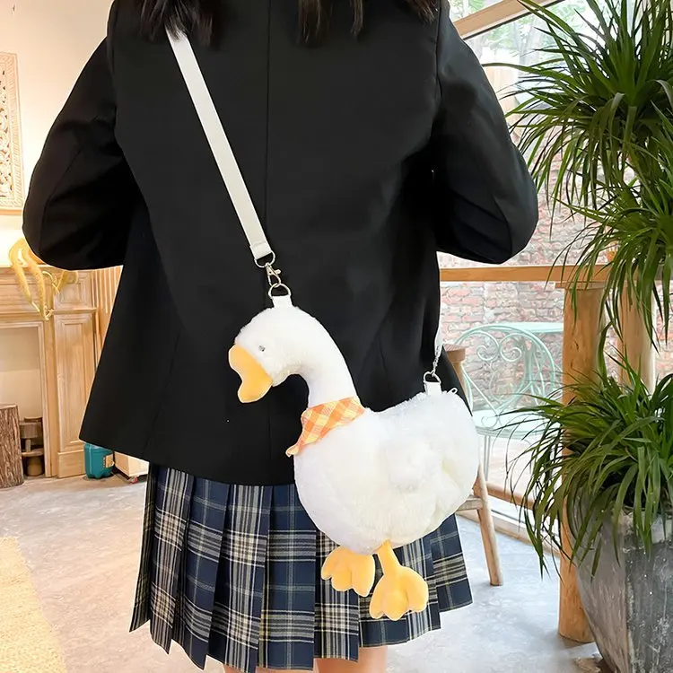 Duck Design Plush Women's Purses and Handbags Funny Shoulder Bag Designer Small Crossbody Bag Girl Doll Clutch Bag