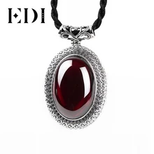 EDI Классический Накаливания Обручальные Gemstone Подвески Ожерелье Имитация Гранат Природный Халцедон Стерлингового Серебра 925 Изящных Ювелирных Изделий