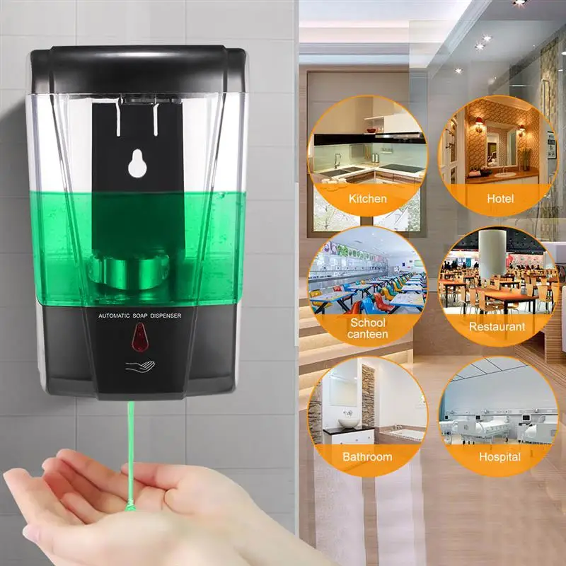

700ml Capacity Automatic Soap Dispenser Touchless Sensor Hand Sanitizer Detergent Dispenser Wall Mounted For Bathroom Kitchen