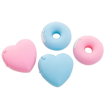 

Cute Love Heart Donut Tape Cutter Candy Color Masking Tape Storage Organizer Cutter Office Tape Machine Stationery
