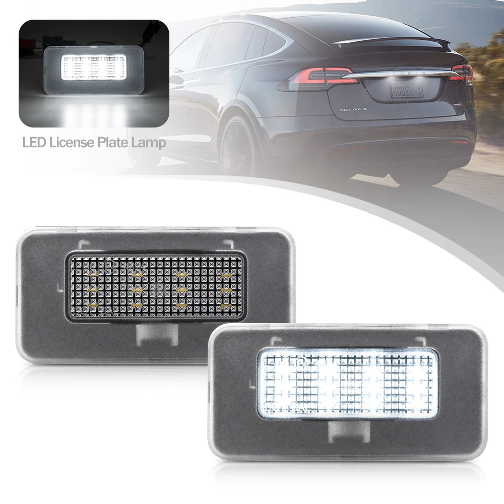 

12V LED License Number Plate Light CANBUS Error Free Car Rear Lamps for Tesla Model X Crossover 2016-up Model S 2017-up TSLA