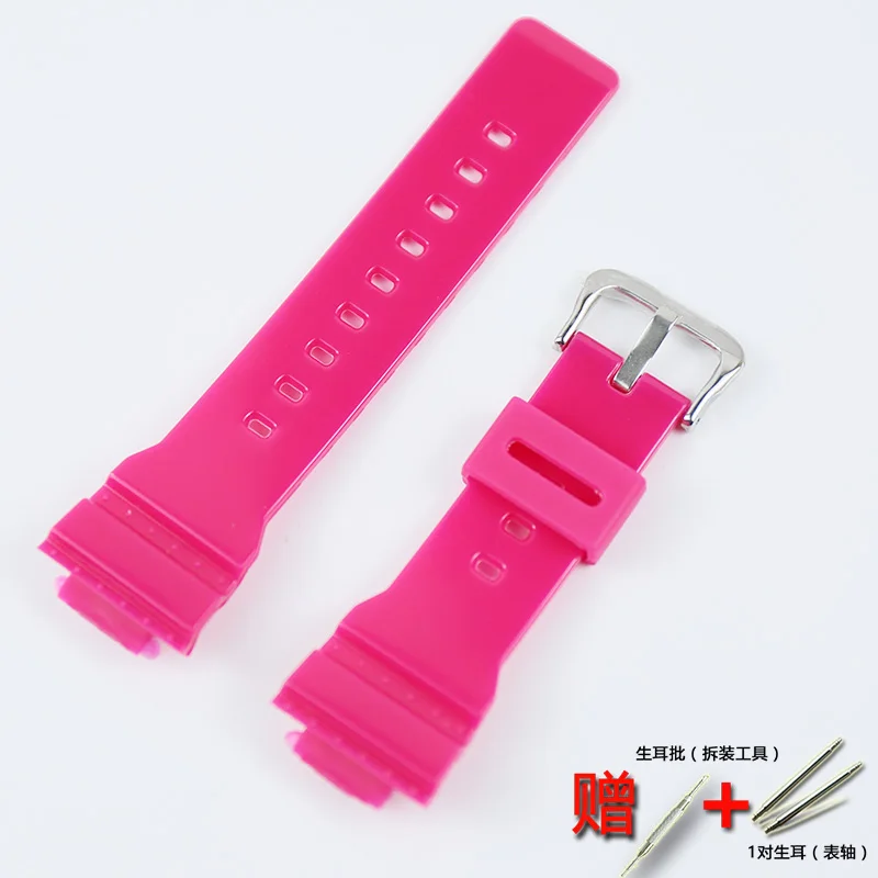Rose red Аксессуары для часов с пряжкой 14 мм для Casio BABY-G BA-110 111 112 3A 4A2 мужской и женский спортивный ремешок из силиконовой резины - Цвет ремешка: Rose red