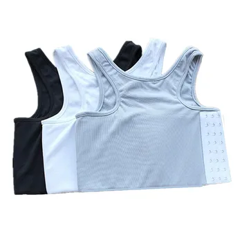 

S-4XL Strengthen Bandage Reinforced Short Corset Tomboy Lesbian Tank Tops Chest Shaper Breast Binder Trans Vest Shirt Underwear