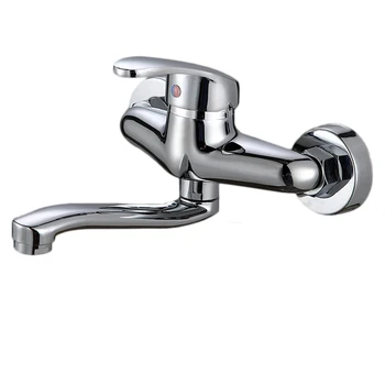 

Copper Basin Faucet Chrome Wall Mounted Hot Cold Water Dual Spout Mixer Tap Bath Shower Basin Faucet for Bathroom Kitchen