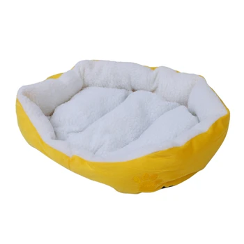 

FashionWaterproof Super Warm Soft Fleece Puppy Pets Dog Cat Bed House Basket Nest Mat - Yellow