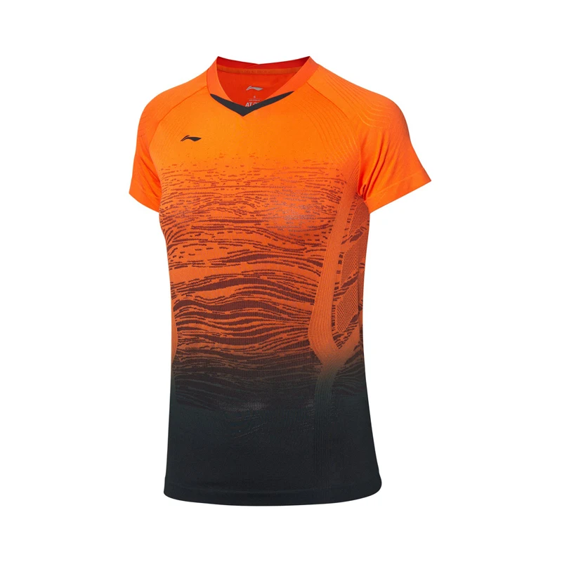 Li-Ning Женские топы для соревнований по бадминтону на сухой дышащей бесшовной подкладке спортивные футболки AAYP118 WTS1536