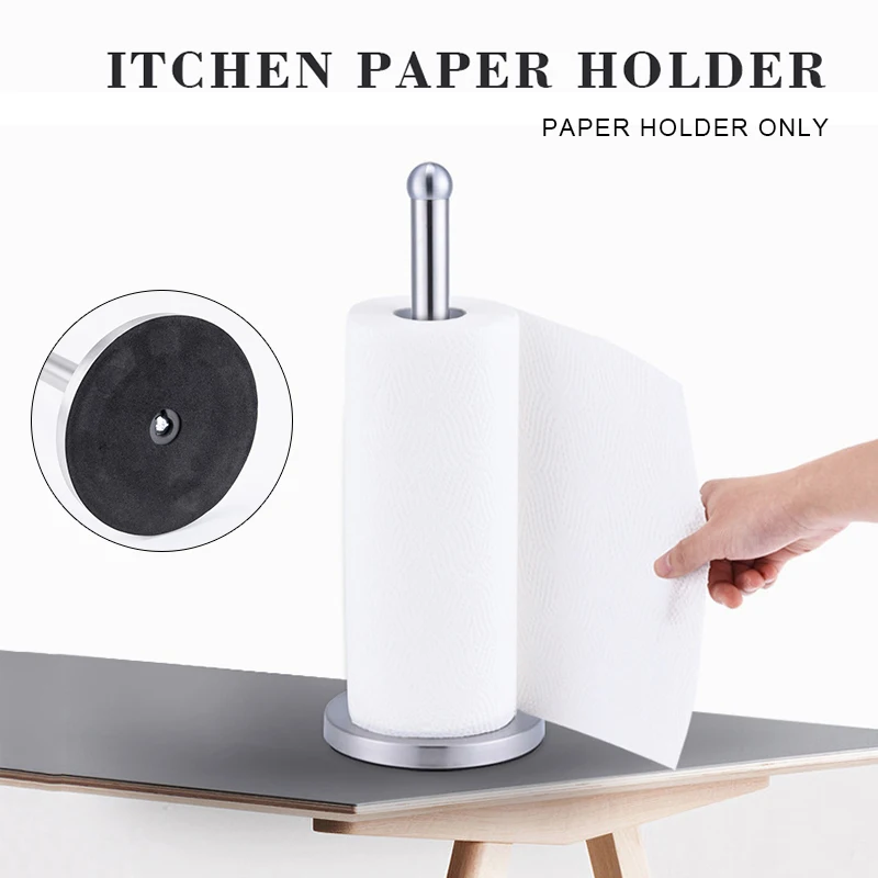 

Stainless Steel Kitchen Roll Napkins Rack Holder Useful Tissue Paper Stand