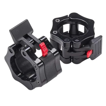 

50mm Barbell Clamps Olympic Weight Bar Plate Locks Collar Clips Quick Release for Workout Weightlifting Fitness Training