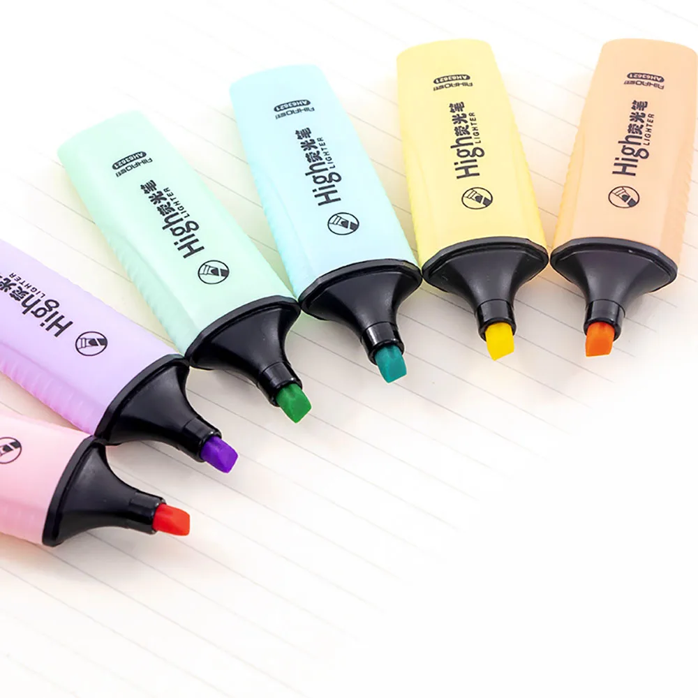 

High Fluorescent Pen,mini-color Fluorescent Pen, 6-color Marker Pen, School Office Promotional Markers & Highlighters Mini Loose