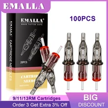 

EMALLA 100Pcs Tattoo Cartridge Needles Mixed 9RM 11RM 13RM Disposable Sterilized Cartridges for Tattoo Machine Pen Tattoo Supply
