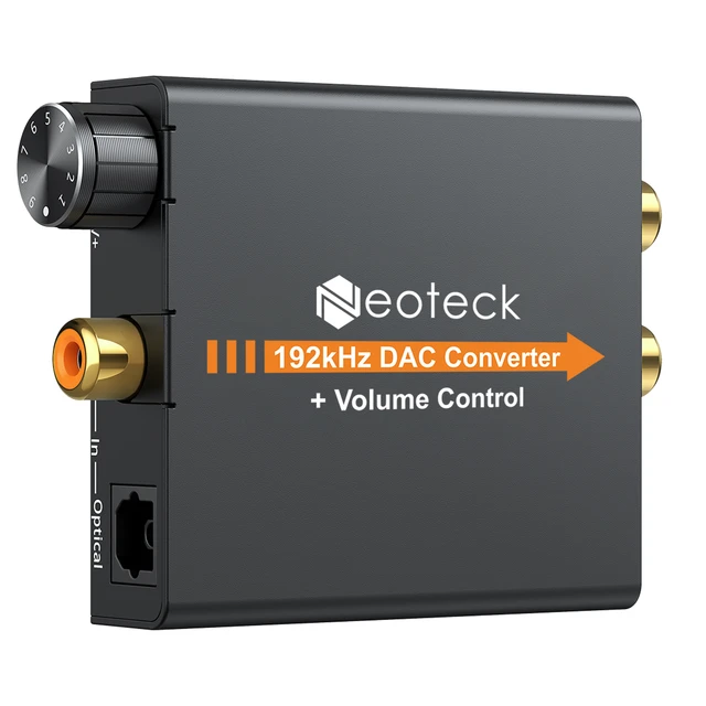 Convertisseur Numérique Dac Coaxial Optique Toslink Vers Analogique, Adaptateur  Audio Jack 3,5 Mm, 192 Khz, L/r Rca, Avec Contrôle Du Volume - AliExpress