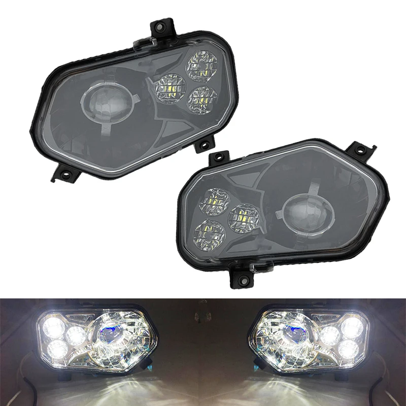 

UTV левая и правая светодиодная фара с кольцом ореола для Polaris Sportsman 800 500 850 Ranger 700 RZR 570 800 XP1000