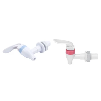 

Hot 2 Pcs Spare Push-Type Plastic Plastic Faucet Tap for Water Dispenser Blue & Pink