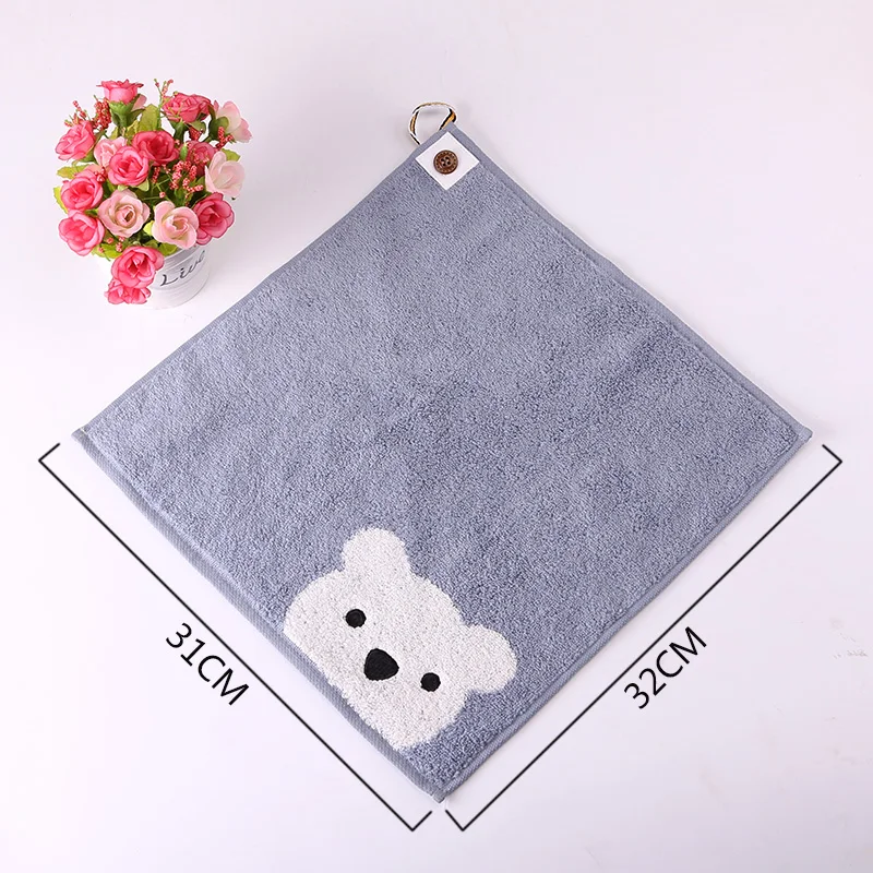 Blue bear Очень мягкое детское полотенце для рук с изображением животных из мультфильмов, подвешиваемые полотенца для рук с принтом медведя, популярные детские полотенца с принтом из мультфильмов - Цвет: Blue bear
