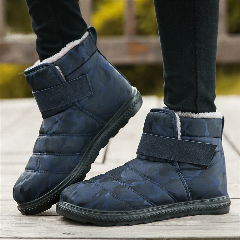 Теплые мужские зимние ботинки; большие размеры 36-47; качественные мужские зимние ботинки унисекс; Водонепроницаемая теплая зимняя обувь; мужские ботильоны на меху