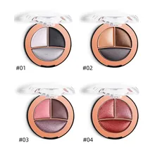 Тени для век, палитра для макияжа, цветной макияж, 3 цвета, высокий жемчужный светильник, пудра для выпечки, Профессиональные Тени для век