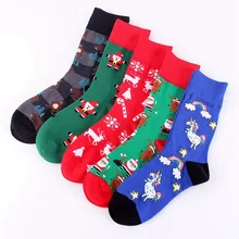1 пара модных рождественских носков, женские Забавные милые зимние носки с рисунками из мультфильмов для женщин и чулочно-носочные изделия из хлопка, индивидуальные носки в стиле Харадзюку