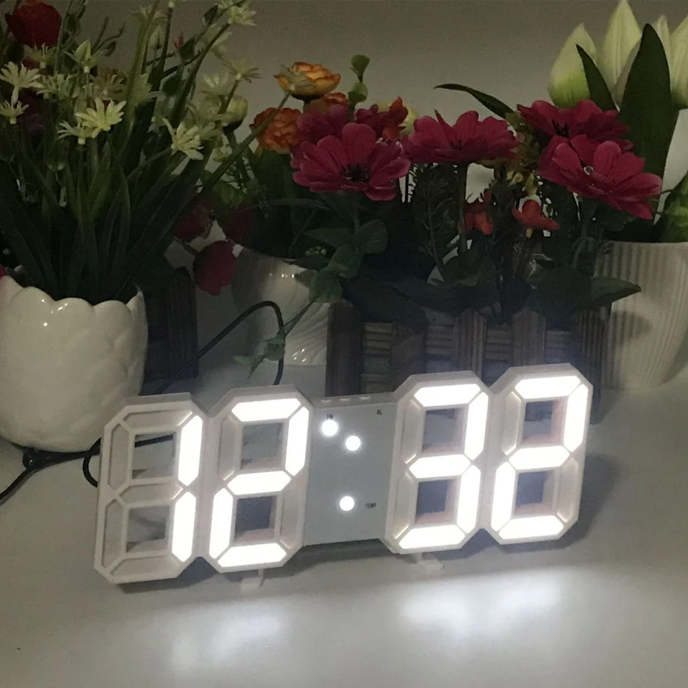 Короткие светодиодные цифровые 3d настенные часы электронные цифровые Usb будильники настольные часы для дома гостиной ночные настенные часы