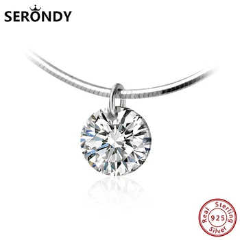 

SERONDY 925 Sterling Silver Snake chain Crystal Pendant Choker Female Necklace For Women's Accessories Fine Jewelry 2020 XL10720