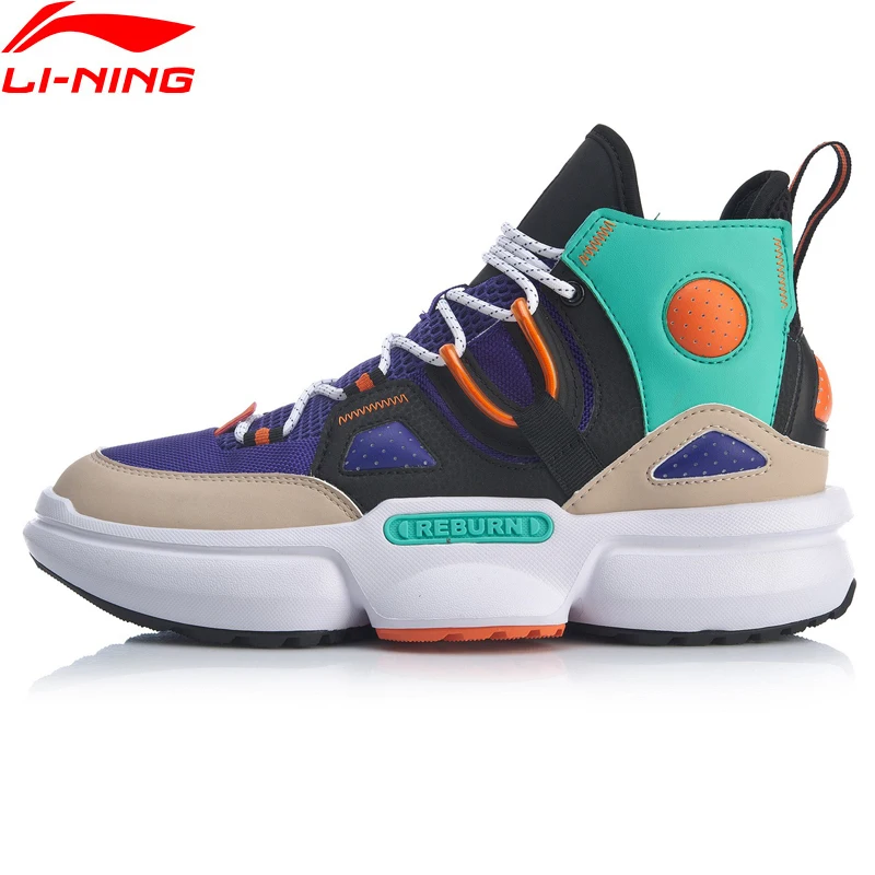Sneakers Shoes Lining Basketball High-Cut Anti-Slip REBURN Men AGBQ011 Lifestyle EZ-FIT