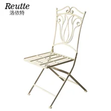 Железный Балконный складной стул для дома и отдыха в стиле ретро с открытой спиной, одиночный Американский Состаренный стул для столовой, спальни