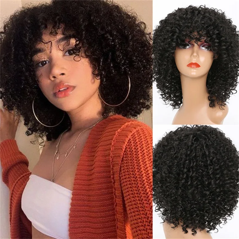 Luvin Synthetic Hair Blonde Curly Wig Blonde Afro Curly Wigs Synthetic Wig for Black Women Hair Short Wig