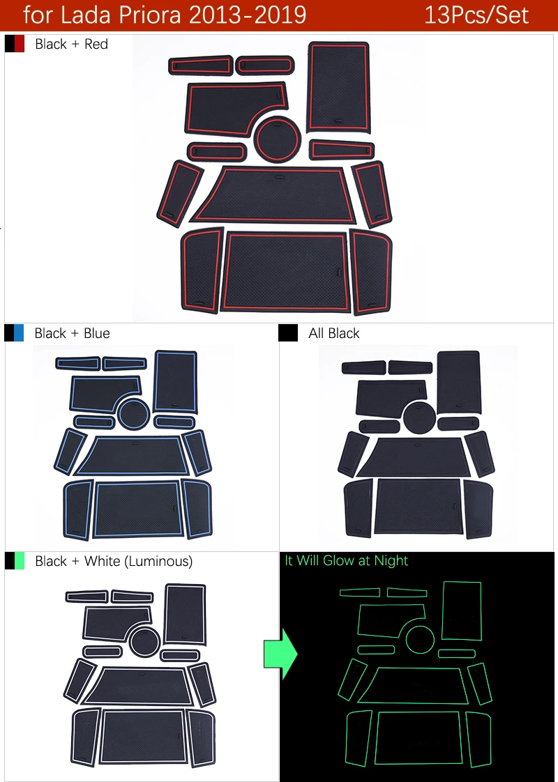 Для лада приора 2013- противоскользящие резиновые чашки подушки двери паз коврик 13 шт. ВАЗ 2170 2071 2172 аксессуары