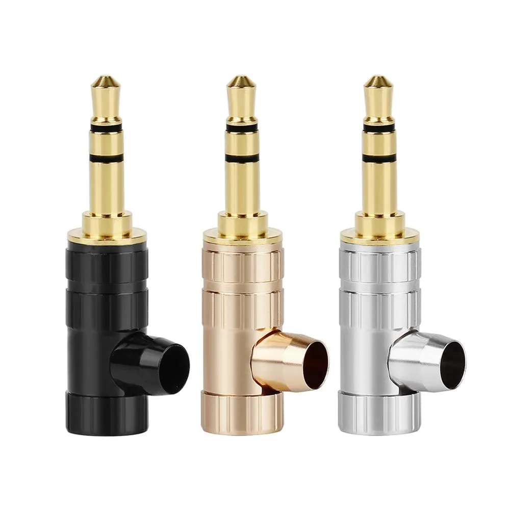 HIFI Headphone Jack 3 5mm Male Audio Connector 3 Pole Stereo Gold Plated Mini Jack Earphone Plug Solder Adapter DIY Gold Silver