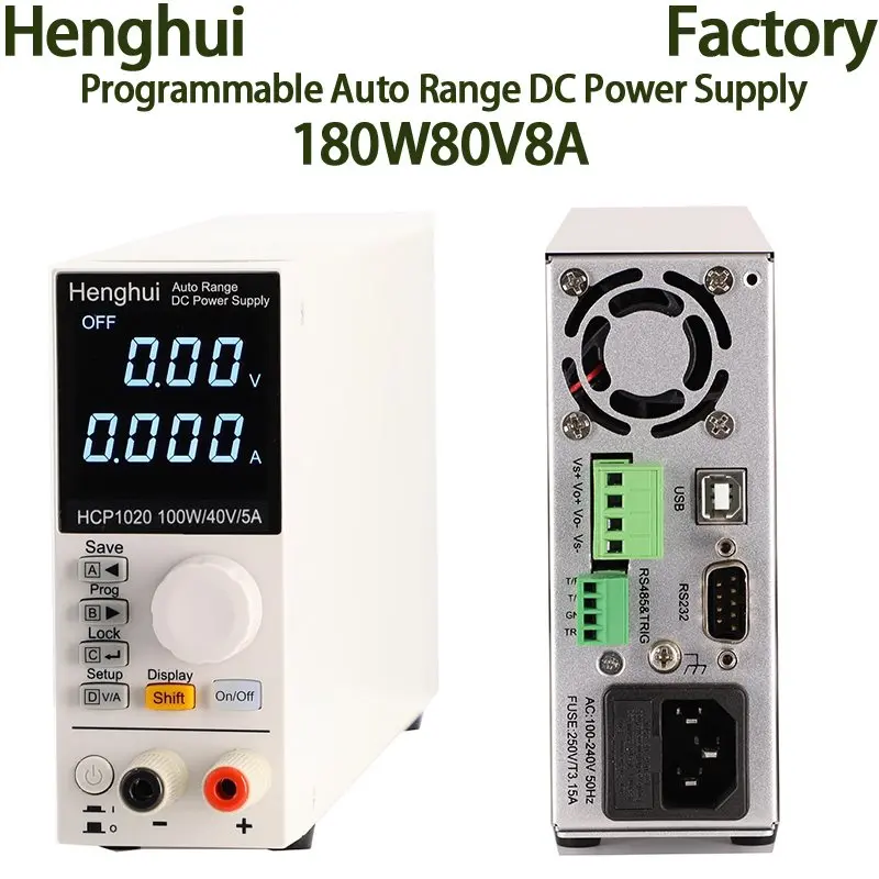 Henghui 조정 가능한 DC 전원 공급 장치, 80V 5A LED 디지털 실험실 벤치 전원, 안정화 전원 공급 장치, 전압 조정기 스위치