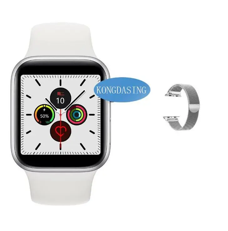 silver milanese IWO 12 часы серии 5 1:1 Смарт-часы 40 мм 44 мм Bluetooth часы для apple iPhone Android телефон сердечный ритм кровяное давление - Цвет: silver milanese
