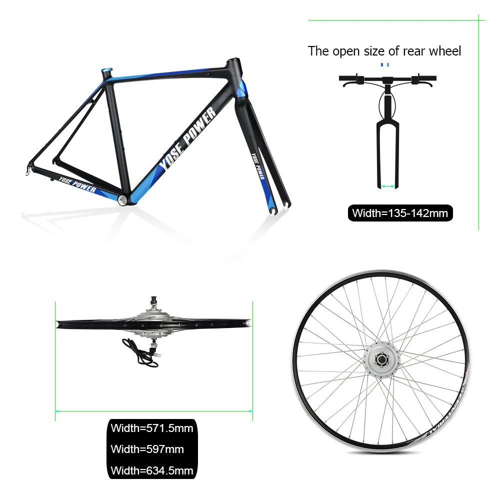 YOSE POWER-Kit de motorisation de vélo électrique, 36V, 350W